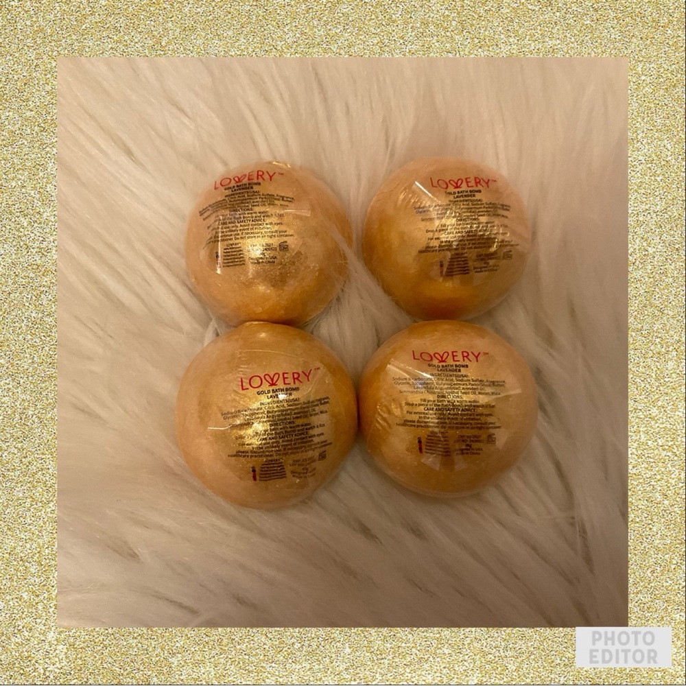 Lovery Gold Bath Bomb - Lavender - Bundle of 4 - New